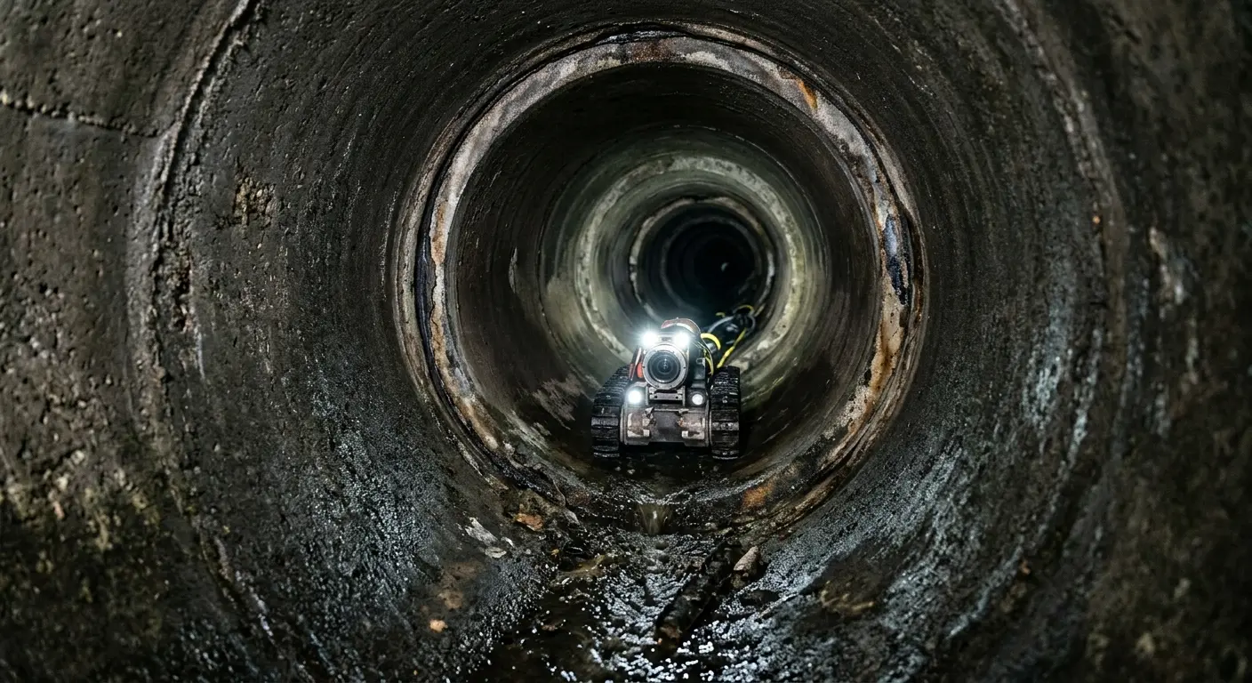 Robotic sewer camera inspecting pipe interior for Sewer Line Repair in Maumee